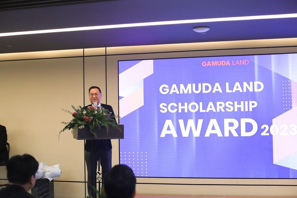 Ông Angus Liew, Chủ tịch Hội đồng thành viên Gamuda Land Việt Nam phát biểu khai mạc tại buổi lễ trao học bổng Gamuda Scholarship 2023